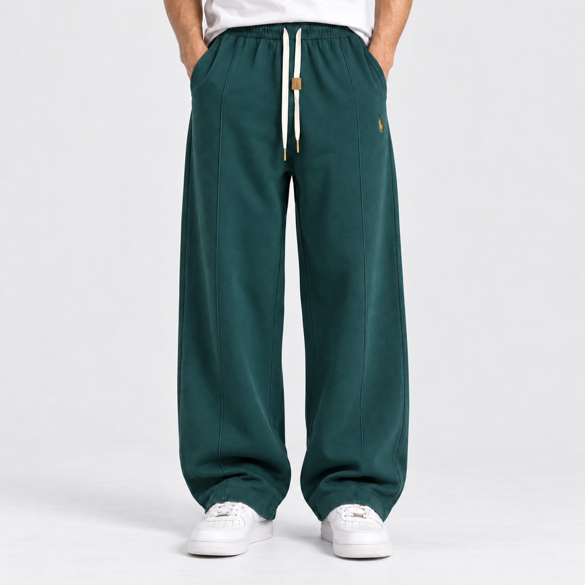 Green Straight Leg Baggy Trouser