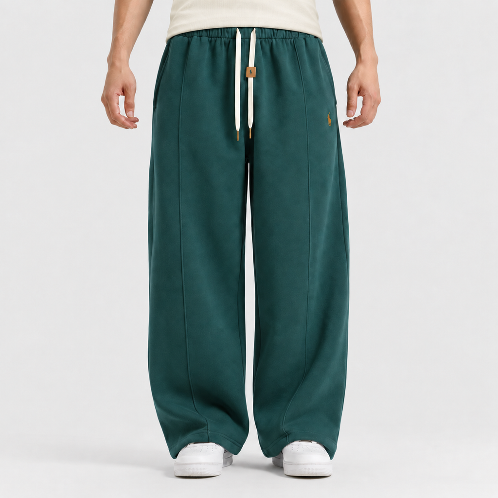 Green Straight Leg Baggy Trouser