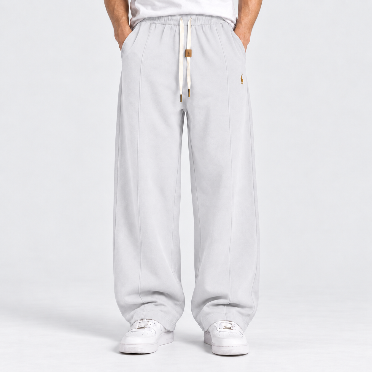 Gray Straight Leg Baggy Trouser