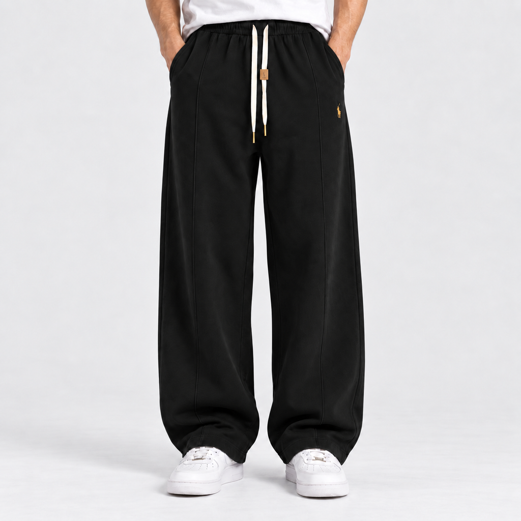 Black Straight Leg Baggy Trouser