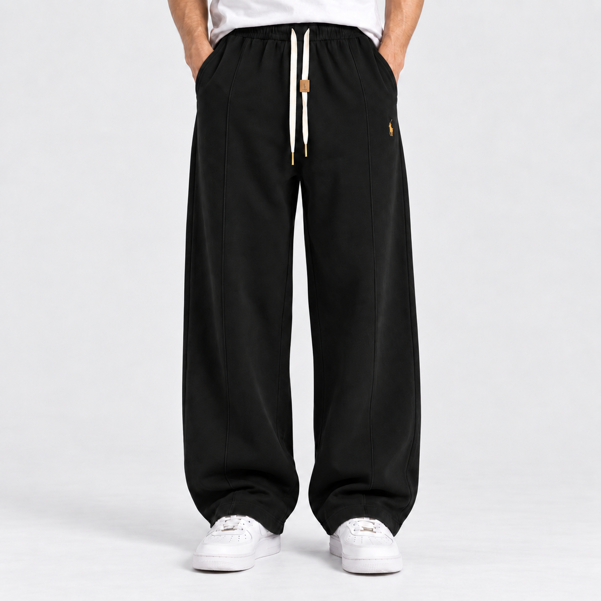 Black Straight Leg Baggy Trouser