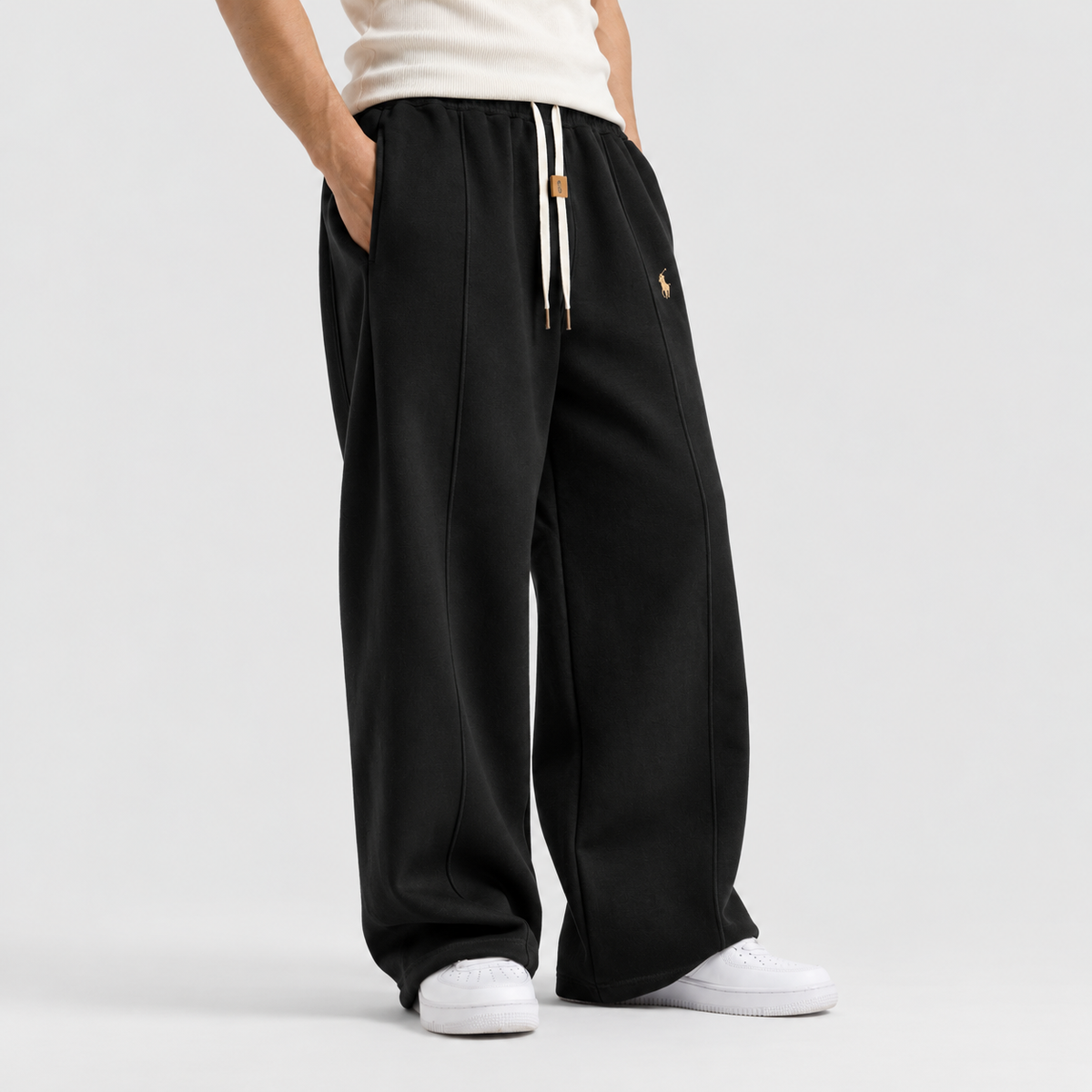 Black Straight Leg Baggy Trouser